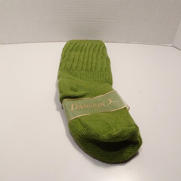 Danskin Vintage Olive Green Slouch Tube Socks Made in USA NEW Fits 9-11 - Picture 1 of 4
